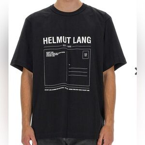 Helmut Lang Logo  Graphic Tee Black Size Medium